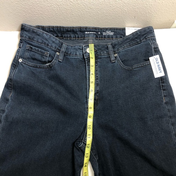 Old Navy O.G. Secret Slim Pockets Dark Wash Straight High Rise Ankle Jeans 12 - Picture 11 of 15